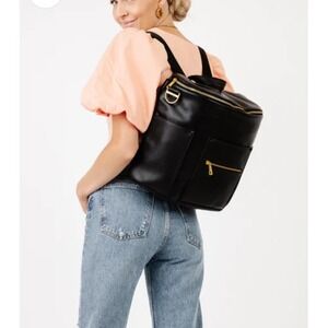 Fawn Design Original Diaper Bag Faux Leather Vegan Backpack Messenger‎ Sleek